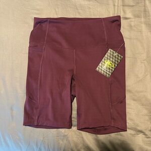 Athletic Works Women's Burgundy Bike Shorts